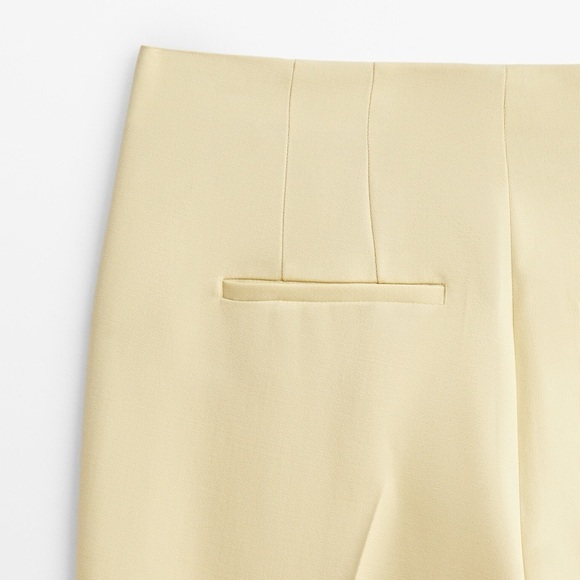 NWT. Massimo Dutti Limited Edition 100% Wool Yellow Flared Trousers. Size 6. - Picture 6 of 10